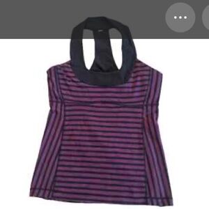 Lululemon Vintage Size 8 Striped Pink and Black Top